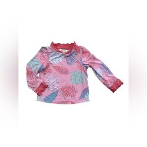 The Beaufort Bonnet Company Size 2T Pink Tropical Rash Guard Swim Shirt